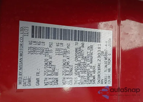 2024 Nissan Pathfinder Sl Fwd z USA, uszkodzony, nr VIN 5N1DR3CB6RC230381